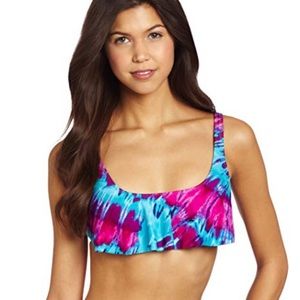 NWOT The Bikini Lab tie-dye flounce bikini top